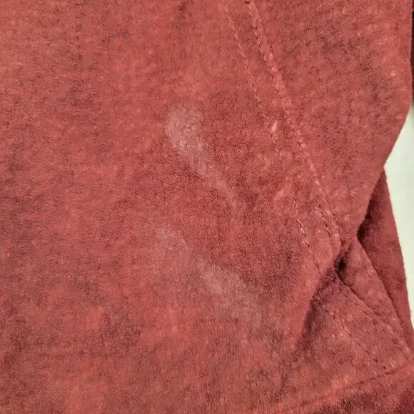 Wilsons Leather Maxima Jacket Women's XL Maroon Suede Lined Vintage 90s Y2K - Picture 9 of 16